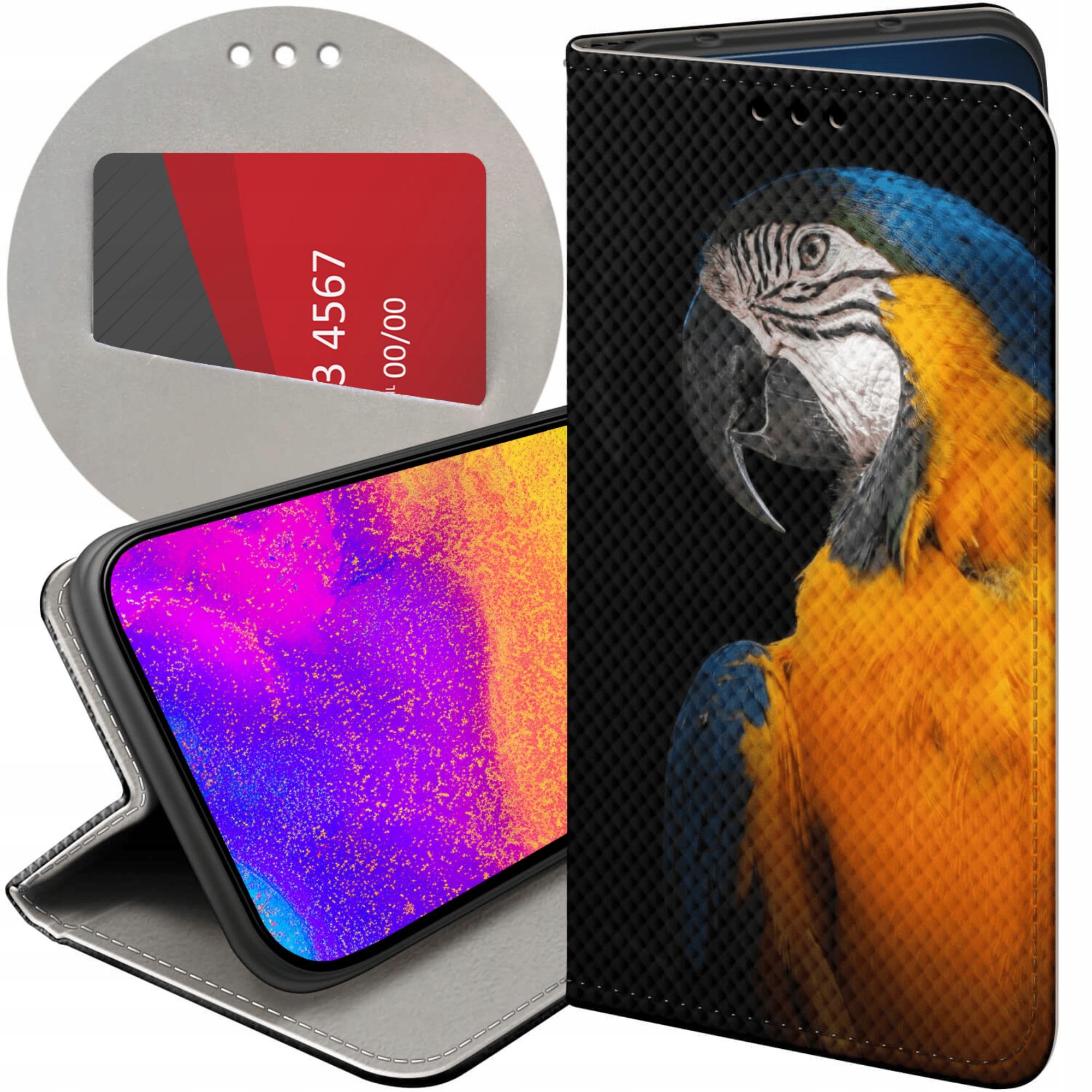 Etui Z Klapką Do Iphone 14 Pro Papuga Papużka Tukan Futerał Pokrowiec