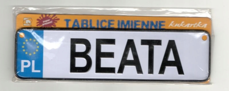 BEATA mini Tablica Rejestracyjna Imienna metal