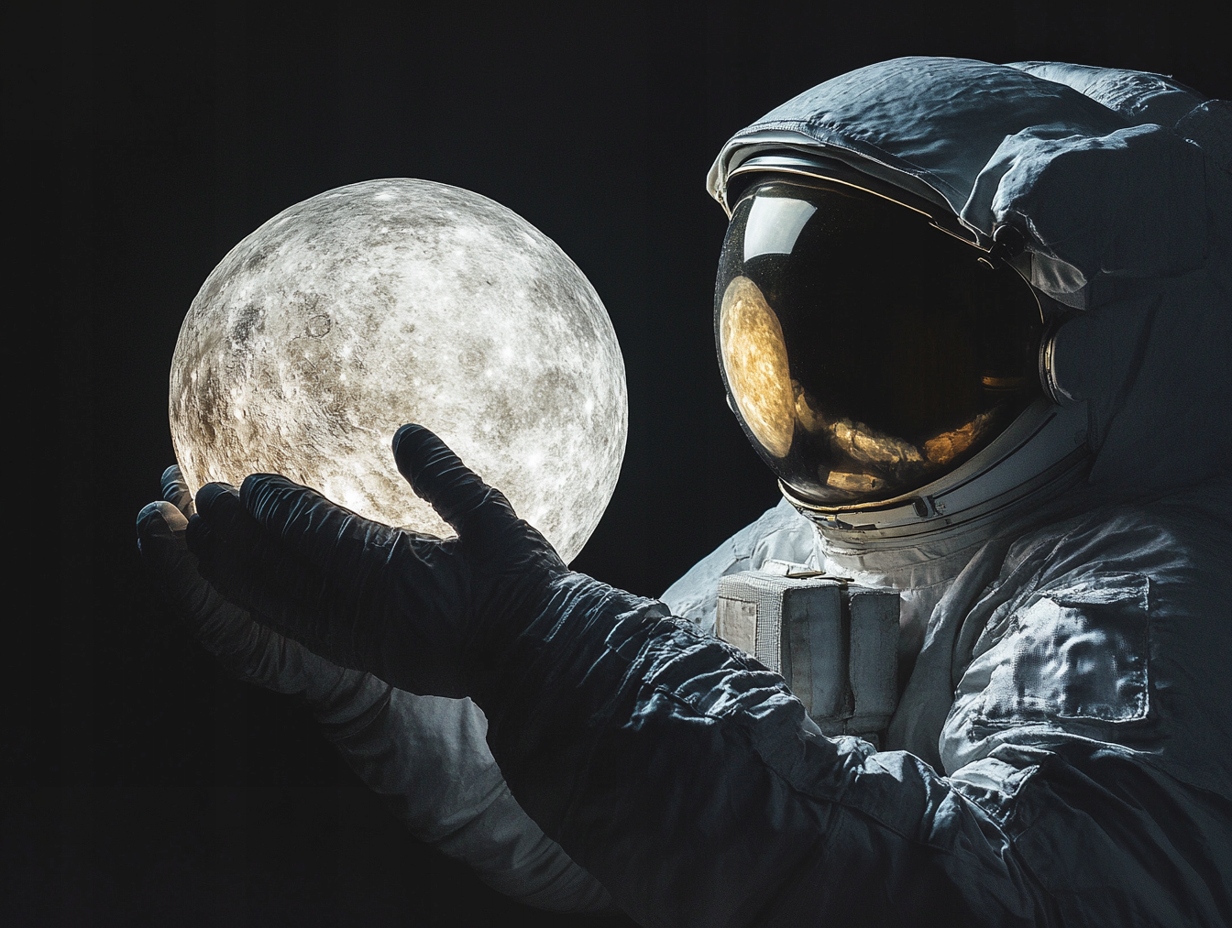 Obraz Na Plátně Canvas Astronauta Cestovatel Měsíc Vesmír Světlo 100x75