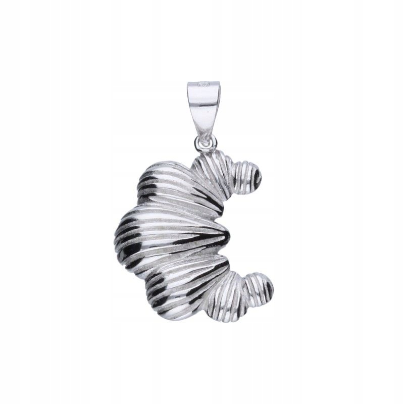 Stříbrný přívěsek Rohlík 925 Rhodiovaný 15x18 mm 2 g, přívěsek na řetízek