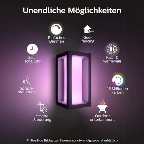PHILIPS Hue LED Zewnętrzna Lampa 16M Kolorów — miniatura 3