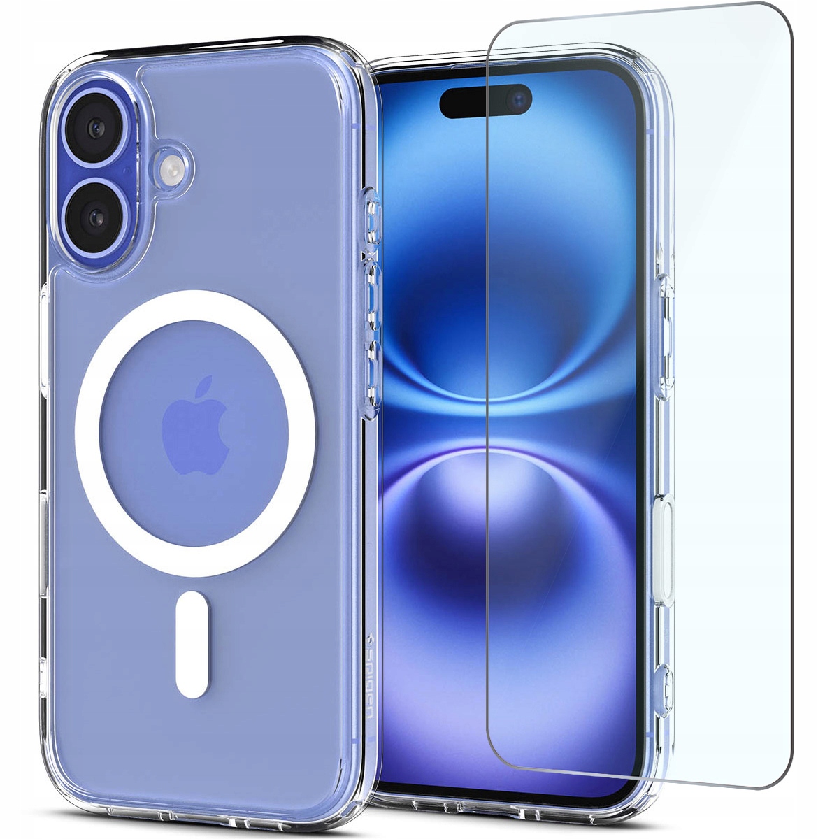 Pouzdro Spigen pro iPhone 16, pouzdro MagSafe zadní kryt s krytem tlačítka sklo