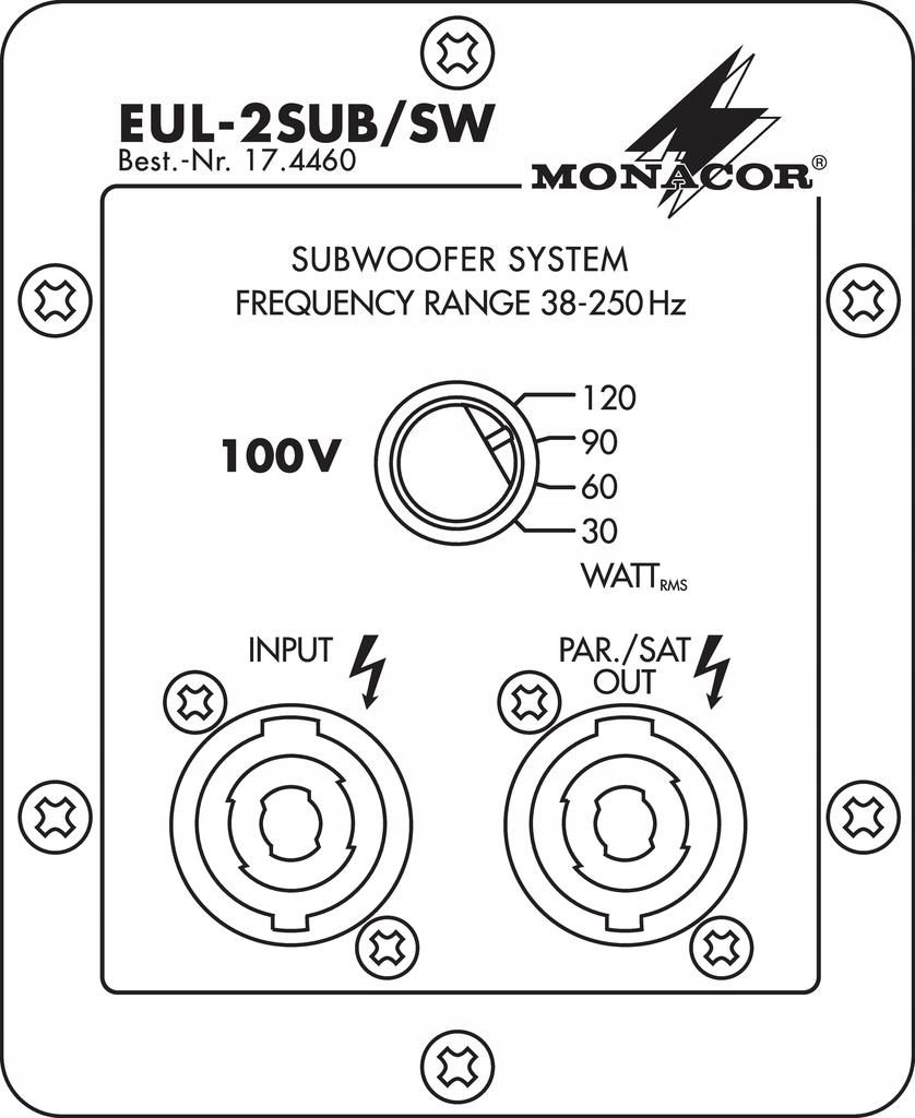MONACOR EUL-2SUB/SW SUBWOOFER PA EAN (GTIN) 4007754242256