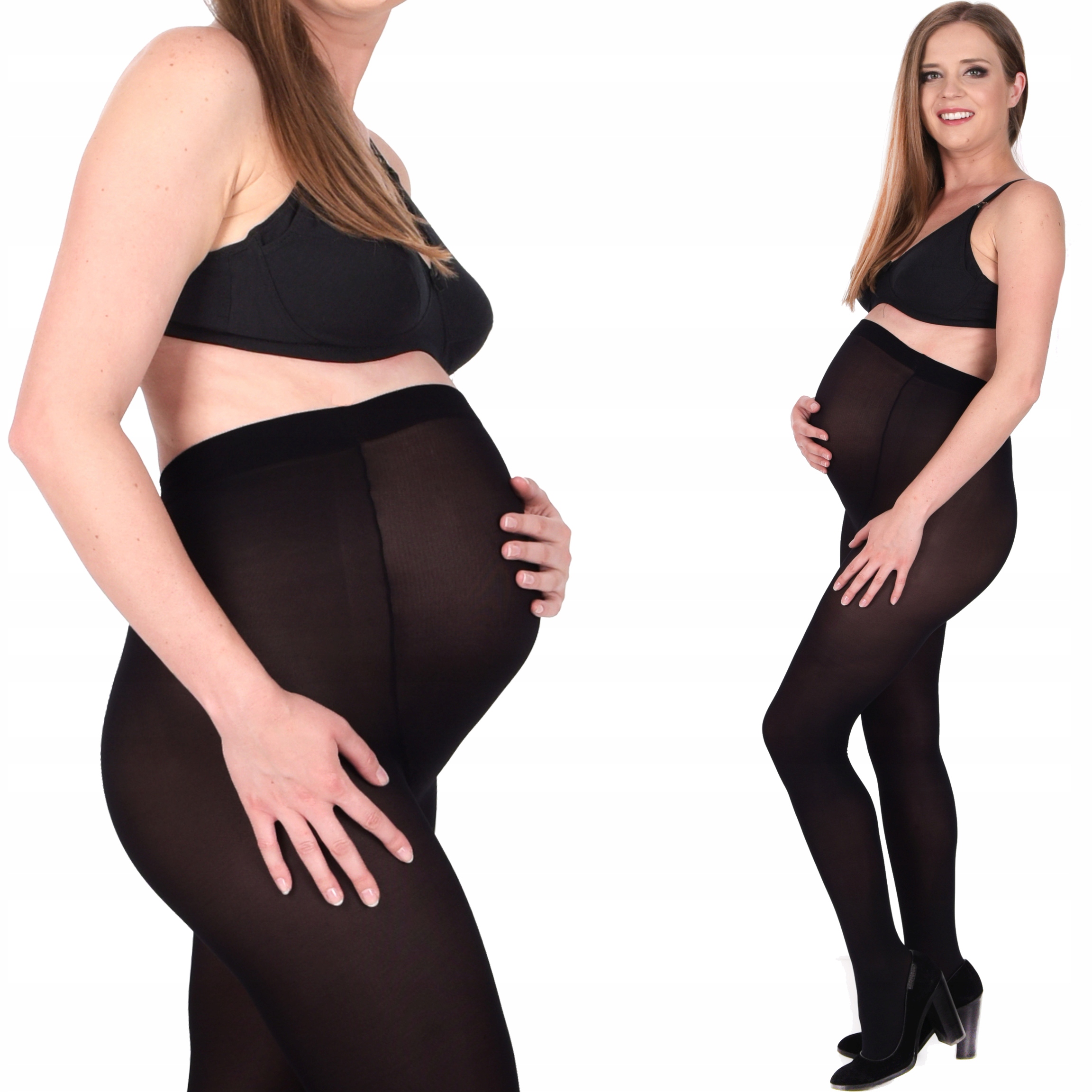 70den Rajstopy Ciążowe MIKROFIBRA pełne z PANELEM Kolor czarny