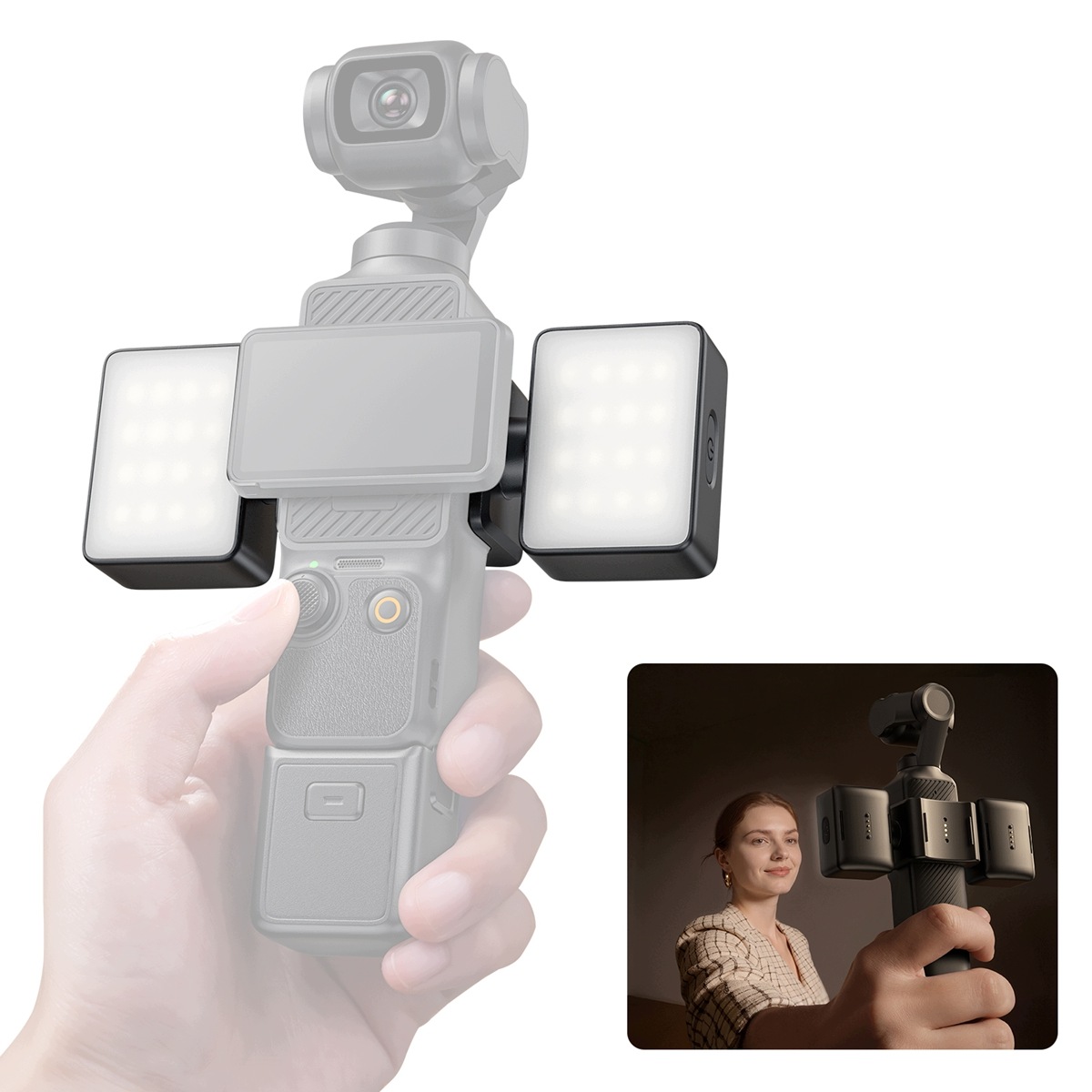 Ulanzi LM06 osvětlovací lampa 2x Led Dji Osmo Pocket 3 4 Vlog Selfie