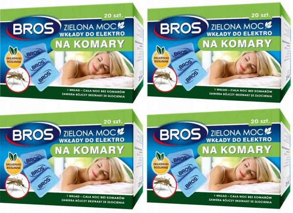 WKŁADY DO ELEKTRO NA KOMARY ZIELONA MOC BROS 80szt