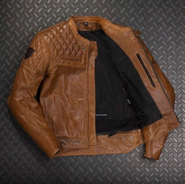 KURTKA MOTOCYKLOWA SKÓRZANA 4SR SCRAMBLER COGNAC II 58 Materiał skóra