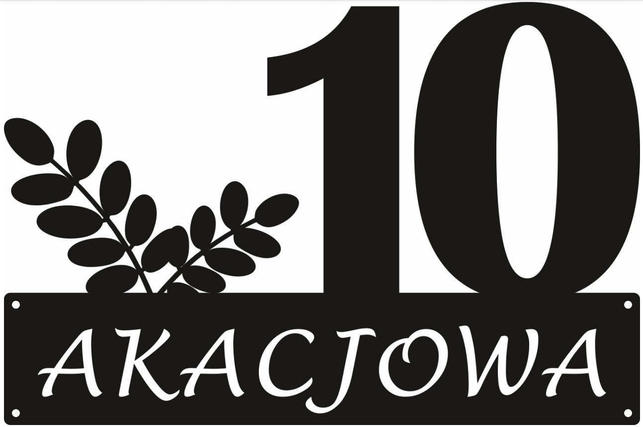 Číslo Na Dom 60 cm Tabuľa Adresa Ocel 2 mm Akáciová Ul.