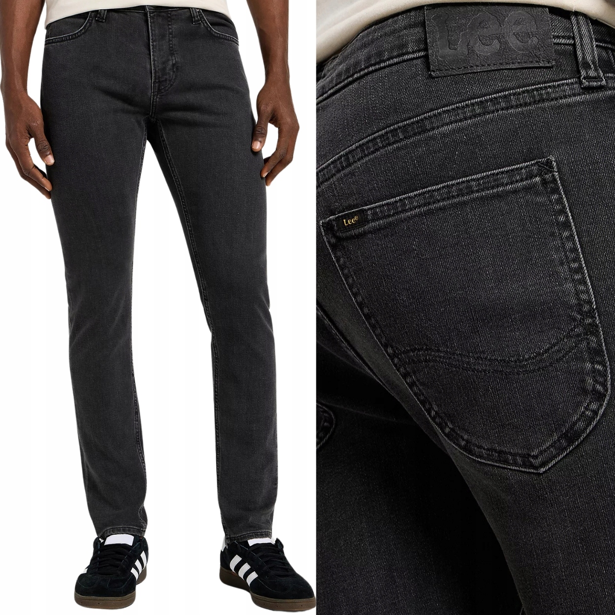 Lee Malone skinny Dark Asphalt DžINS šedé džínové kalhoty s trubičkami W30 L32