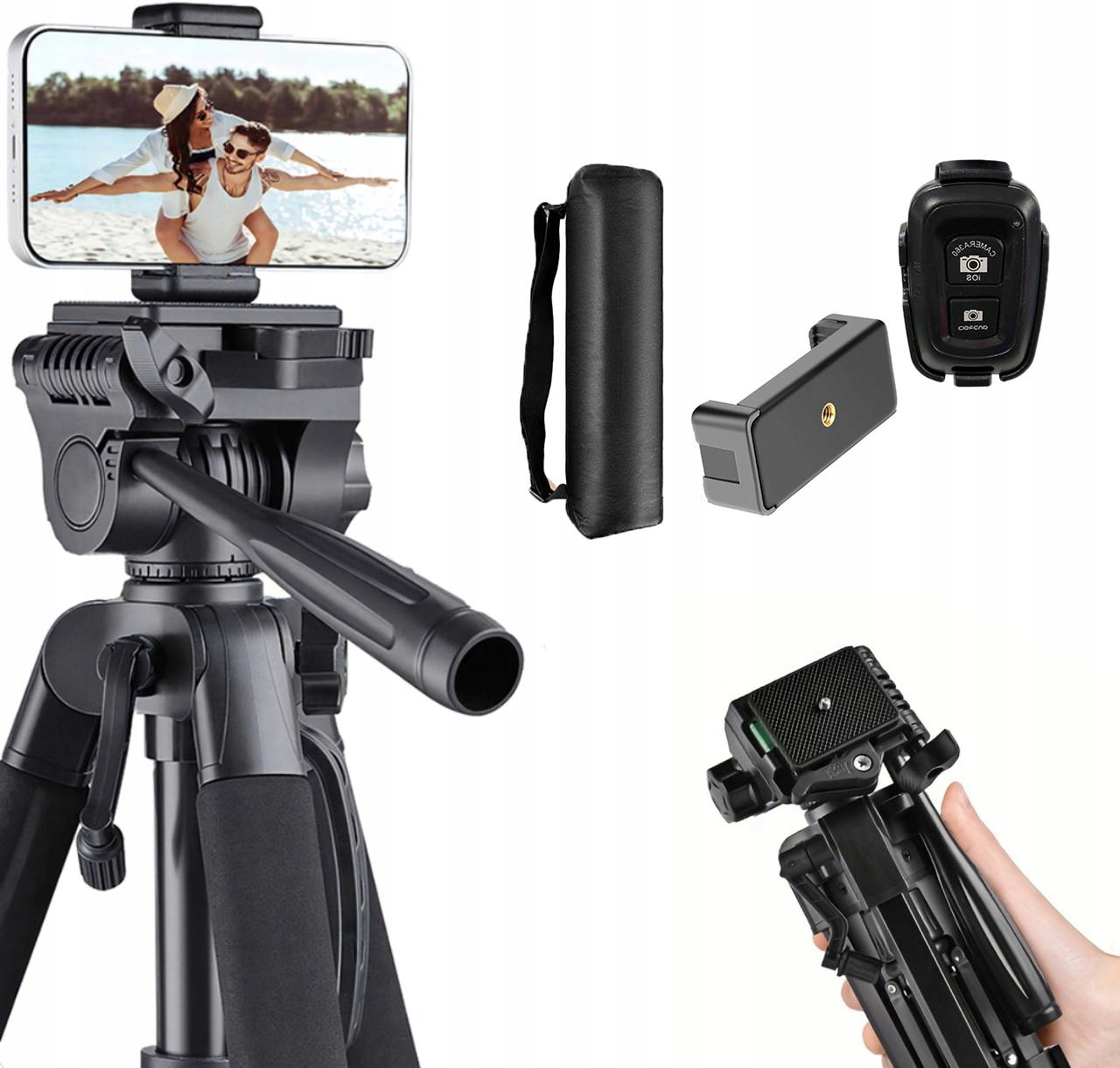 Fotografický Stativ Tripod Pro Fotoaparát Telefonu Vysoký 4v1 168 CM
