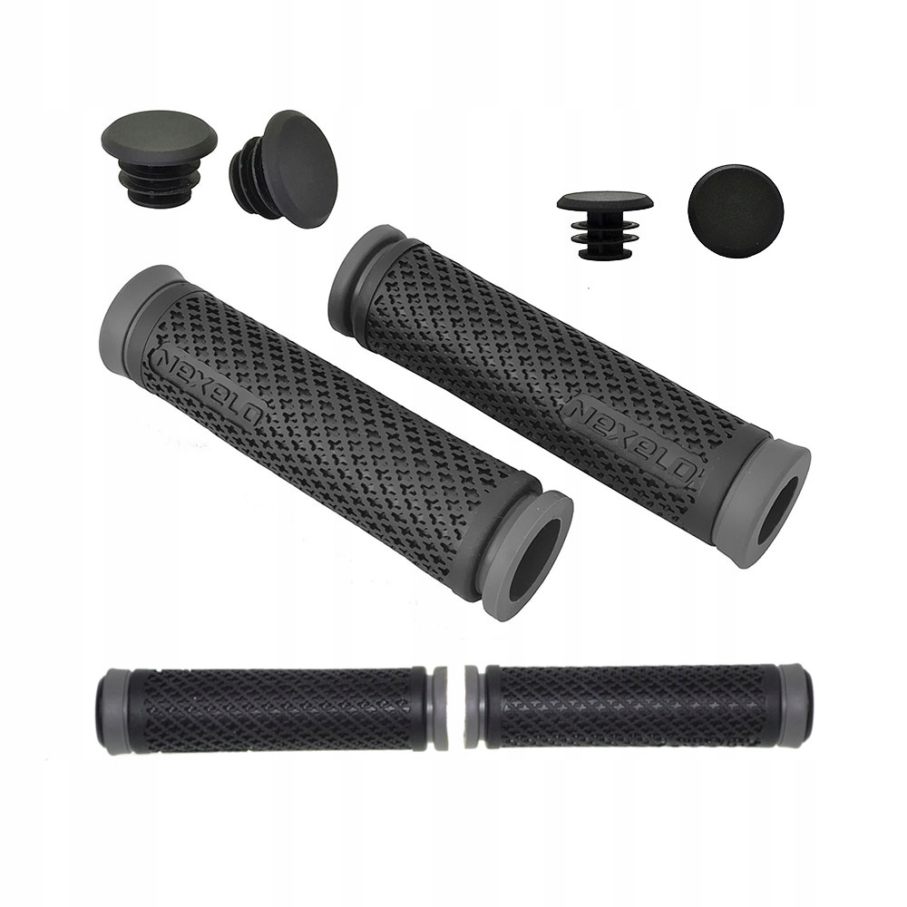 

Chwyty rowerowe kier. gumowe 128mm czarno-szare