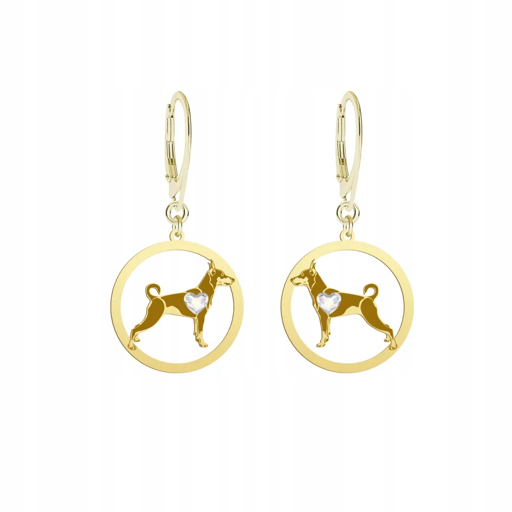 Náušnice Zlaté s miniaturním pinčem 925 na Biglu Žena Gravírování Bonus