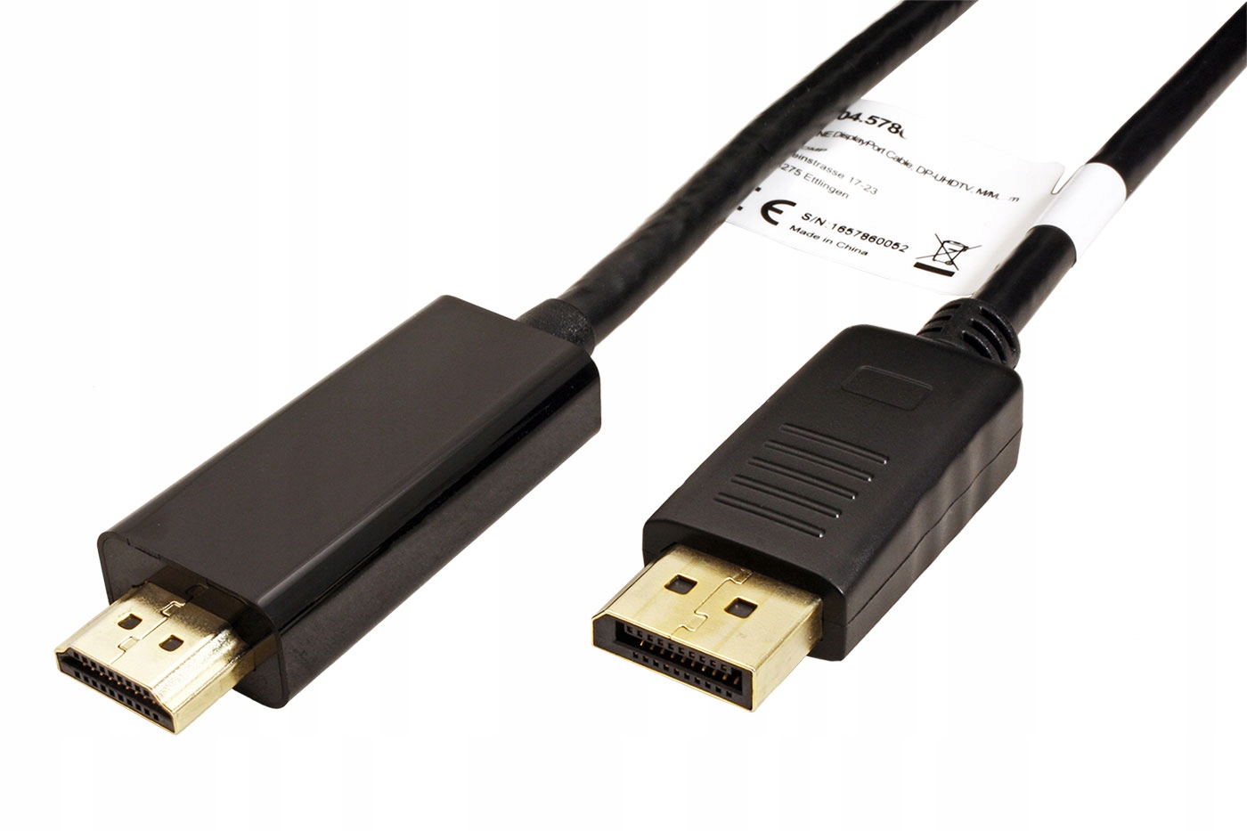 Roline DisplayPort Hdmi kabel, Dp(m) -> Hdmi M, 4K@60Hz, 5m