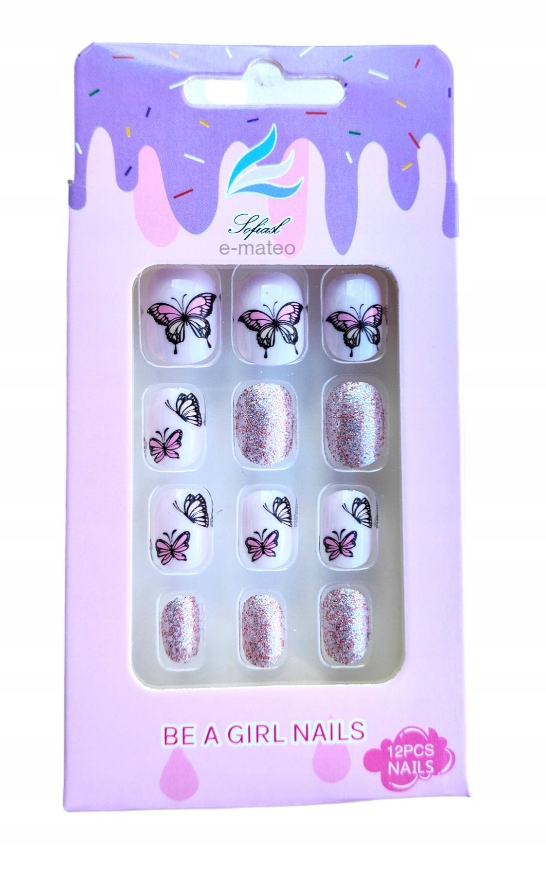 SZTUCZNE PAZNOKCIE TIPSY DLA DZIECI SAMOPRZYLEPNE