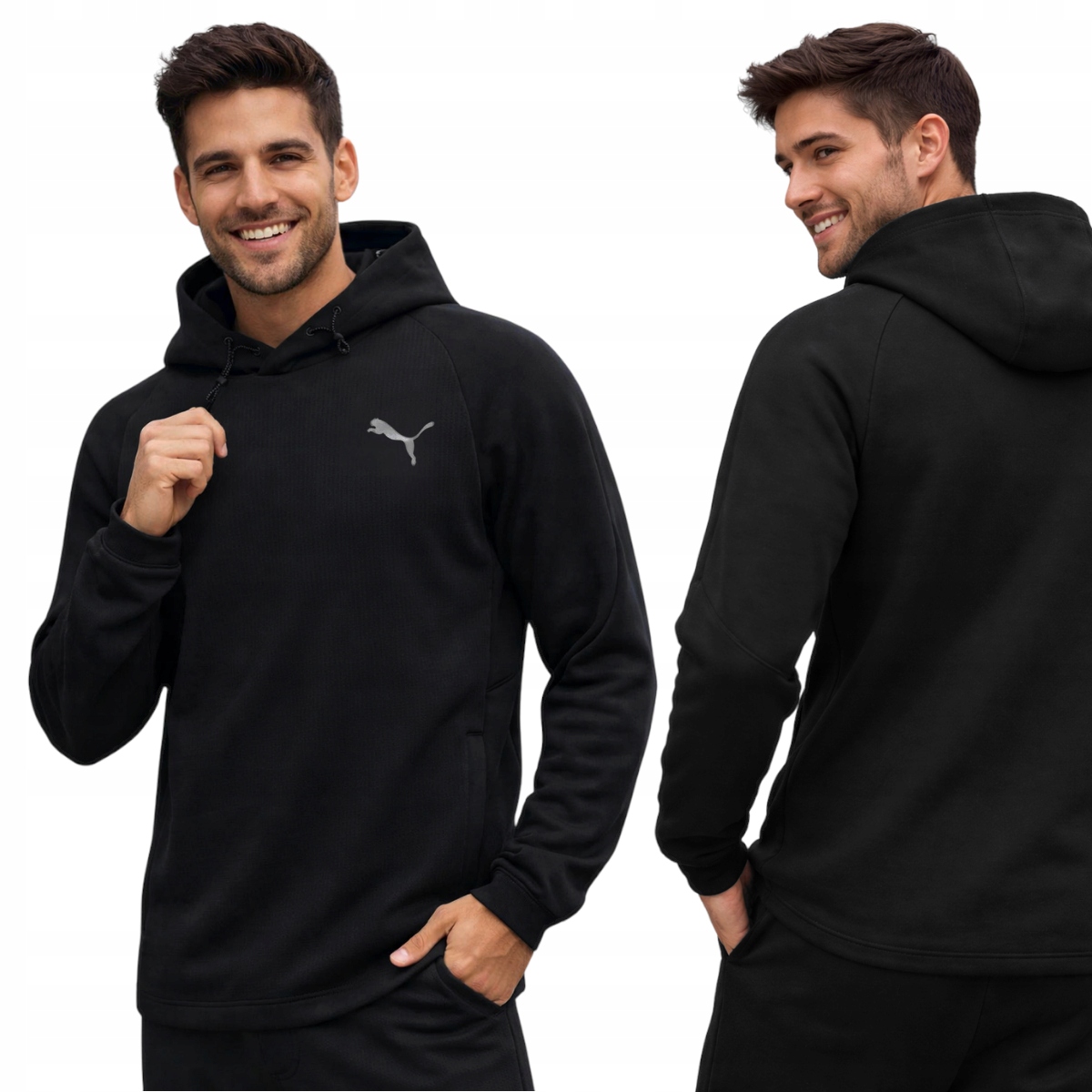 Bluza Puma Evostripe Męska Czarna Zapinane Kieszenie Kaptur Oddychająca r L