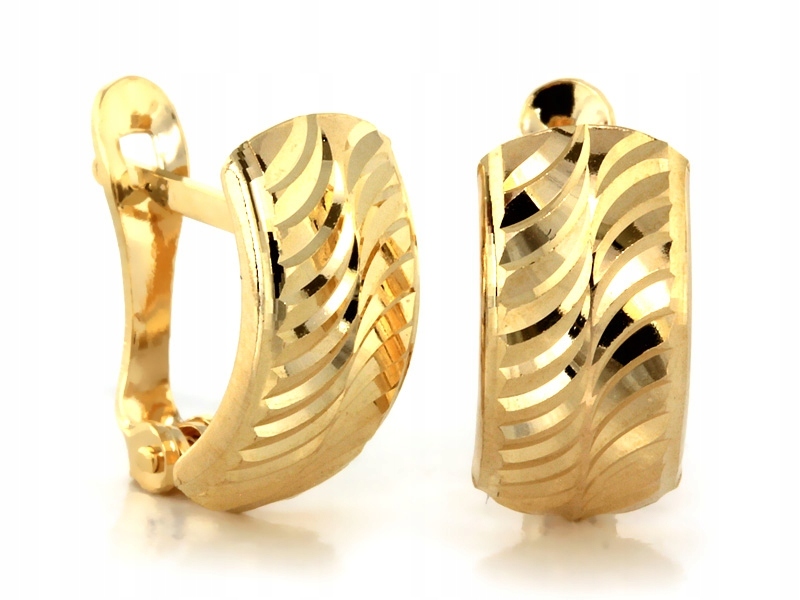 Náušnice ze zlata 585 ženské elegantní pohodlné zapínání jako dárek