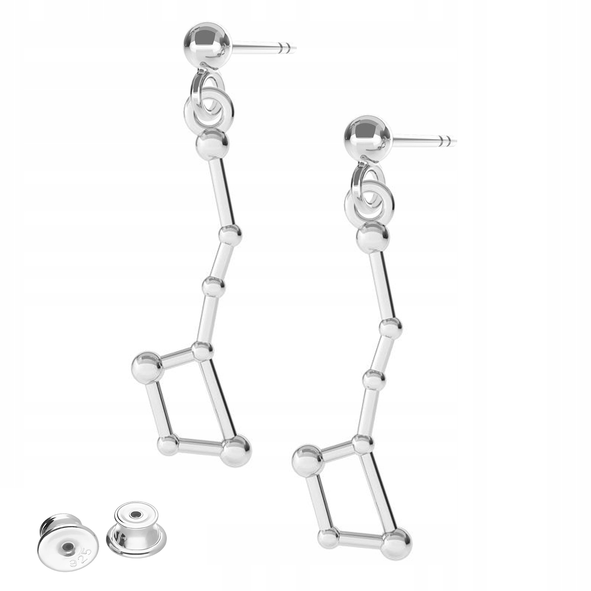 Stříbrné Náušnice s souhvězdím Nebe Vesmír Souhvězdí Stříbro 925