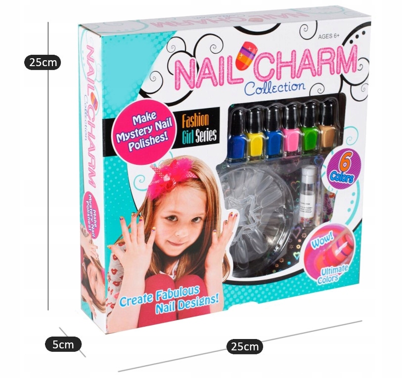 ZESTAW DO MALOWANIA PAZNOKCI KREATYWNY dla DZIECI STUDIO LAKIERY MANICURE Materiał plastik