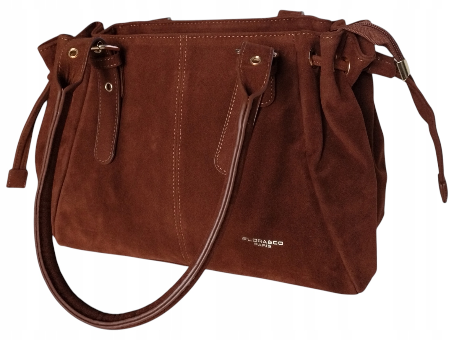 Dámská nákupní taška Flora&Co Semiš Camel Velká městská Hnědá