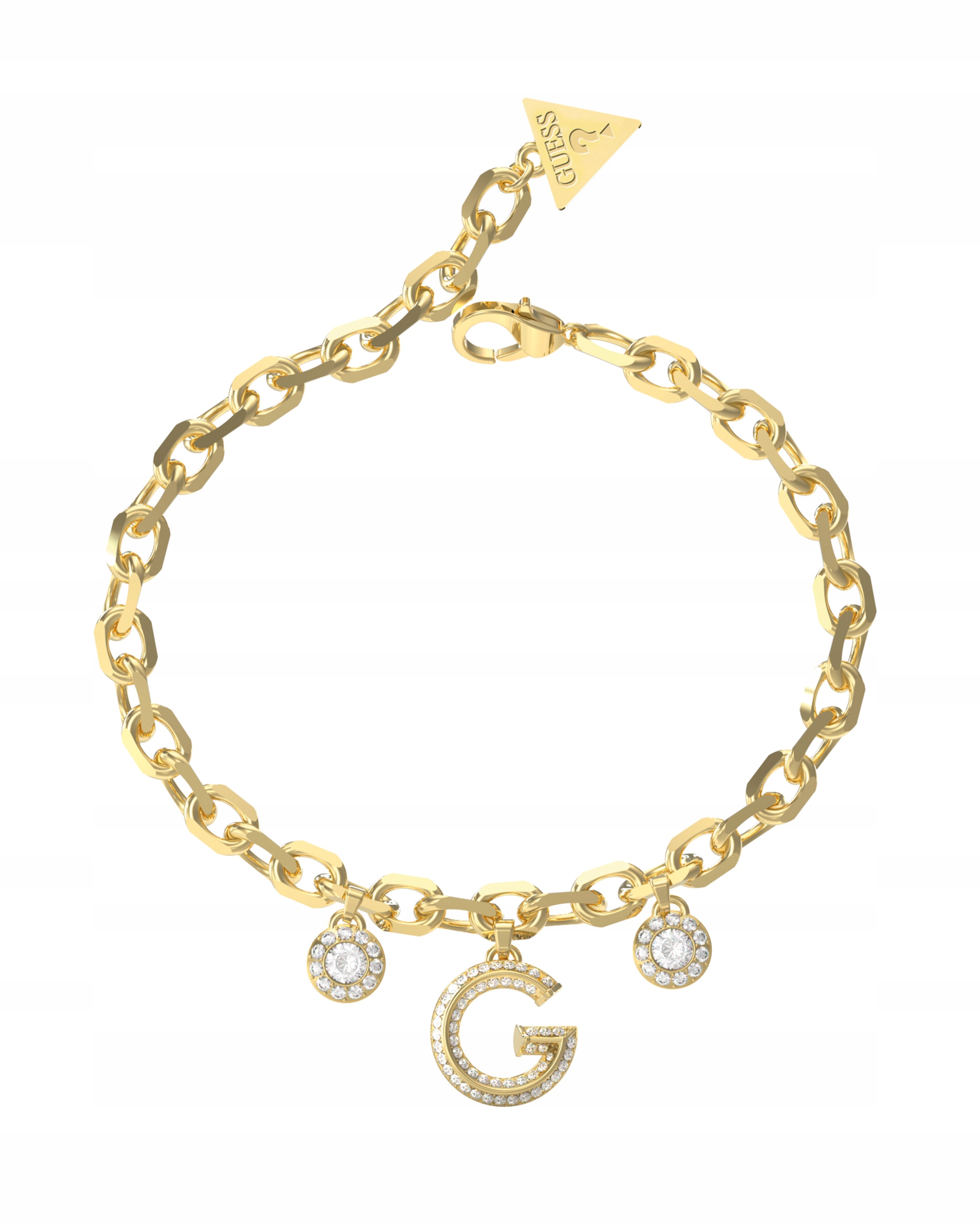 Dámský náramek Guess G Crystal z pozlacené Ocel s bílým Zirkon nastavitelný