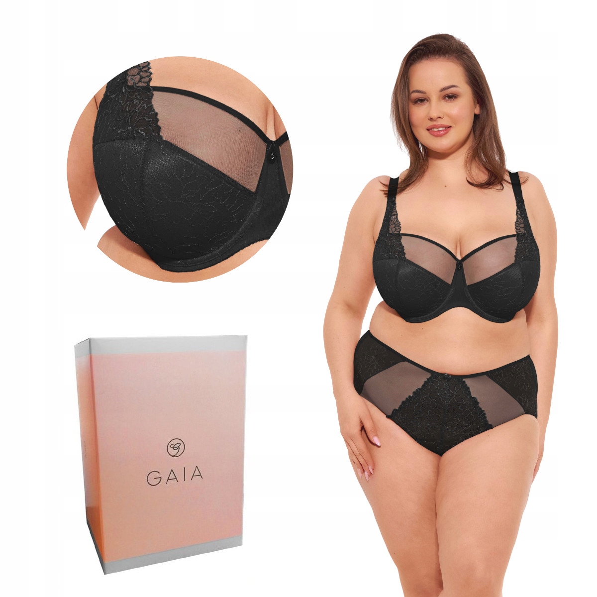 Podprsenka Gaia Semi-Soft Maja Maxi 1300 polovyztužená černá 90K