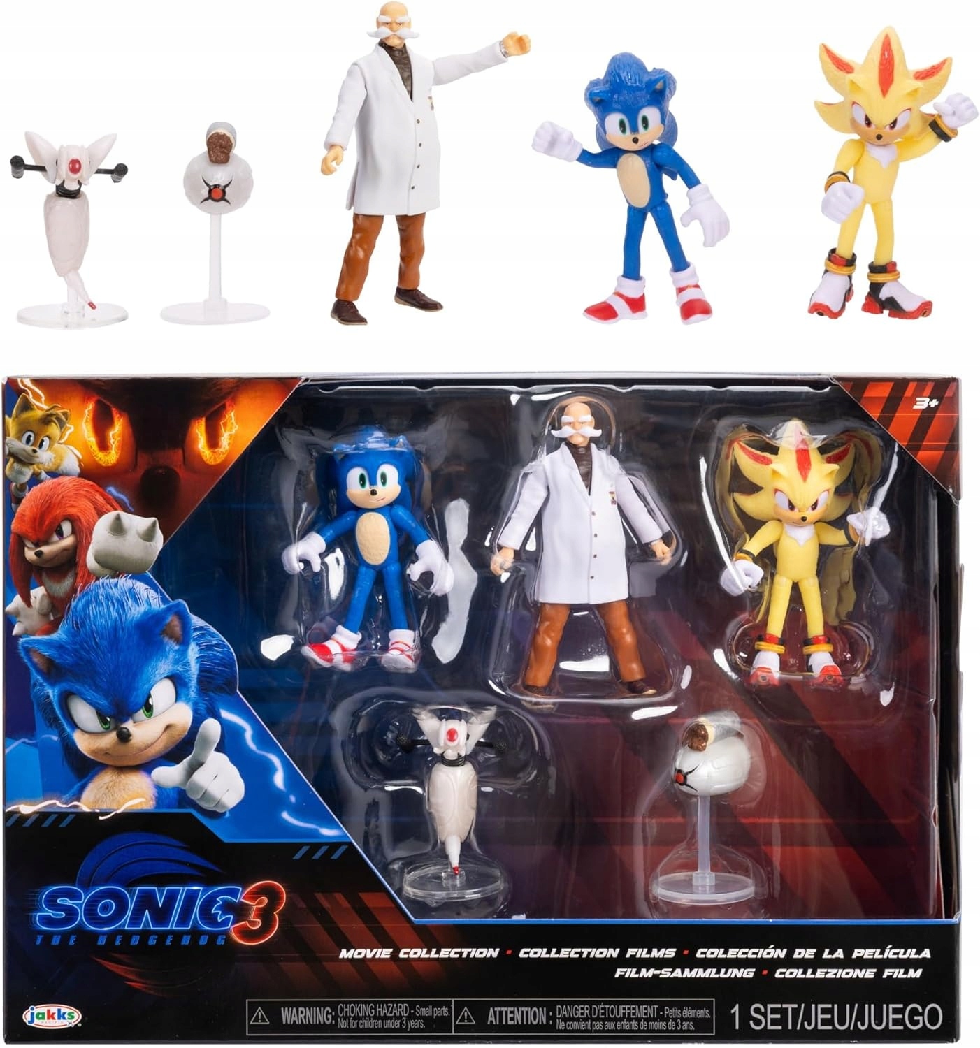 Zestaw Figurek Sonic 3 The Hegehog 5 Elementów Movie Collection