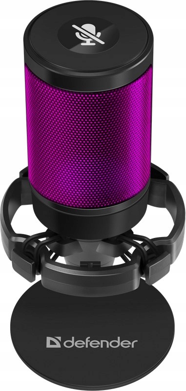 Mikrofon Defender PODŚWIETLANY RGB LED przewodowy USB typu C Model 64660