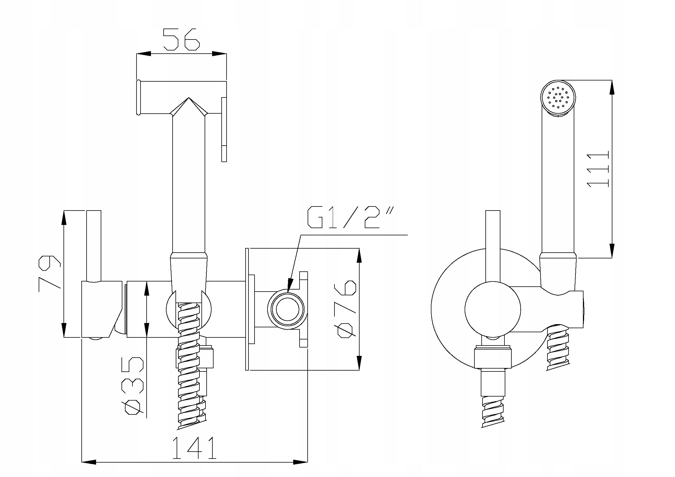 BATERIA BIDETOWA BIDETKA PODTYNKOWA CZARNA MAT PERLATOR OSZCZĘDZAJĄCY WODĘ Linia GLAMOUR