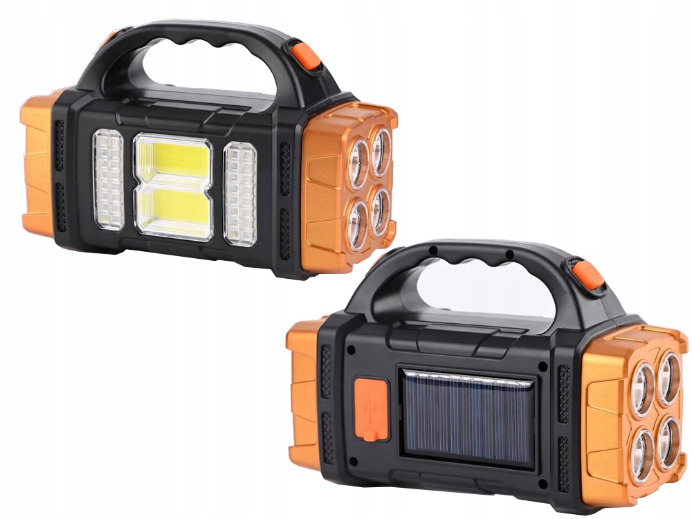 Lampa Led Cob wielofunkcyjna Latarka Solarna Ładowana Aku Usb Powerbank