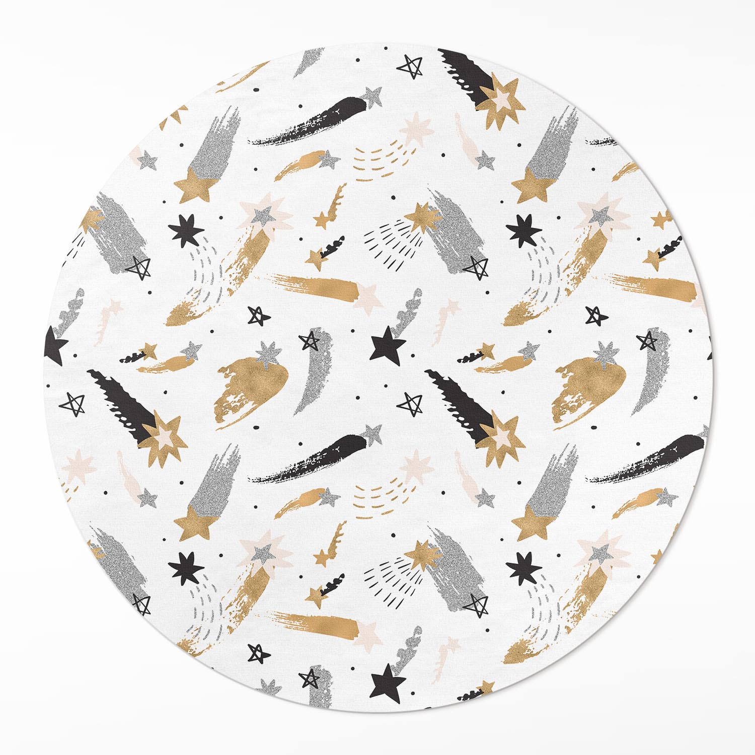 Dekoratívny okrúhly koberec z vinylu Maľované hviezdy v boho vesmíre ⌀ 150 cm