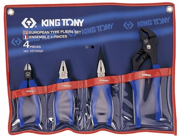 Kombinované Kliešte Nastaviteľné Rezacie Kombinačky Strihačky 4ks King Tony 42104GP