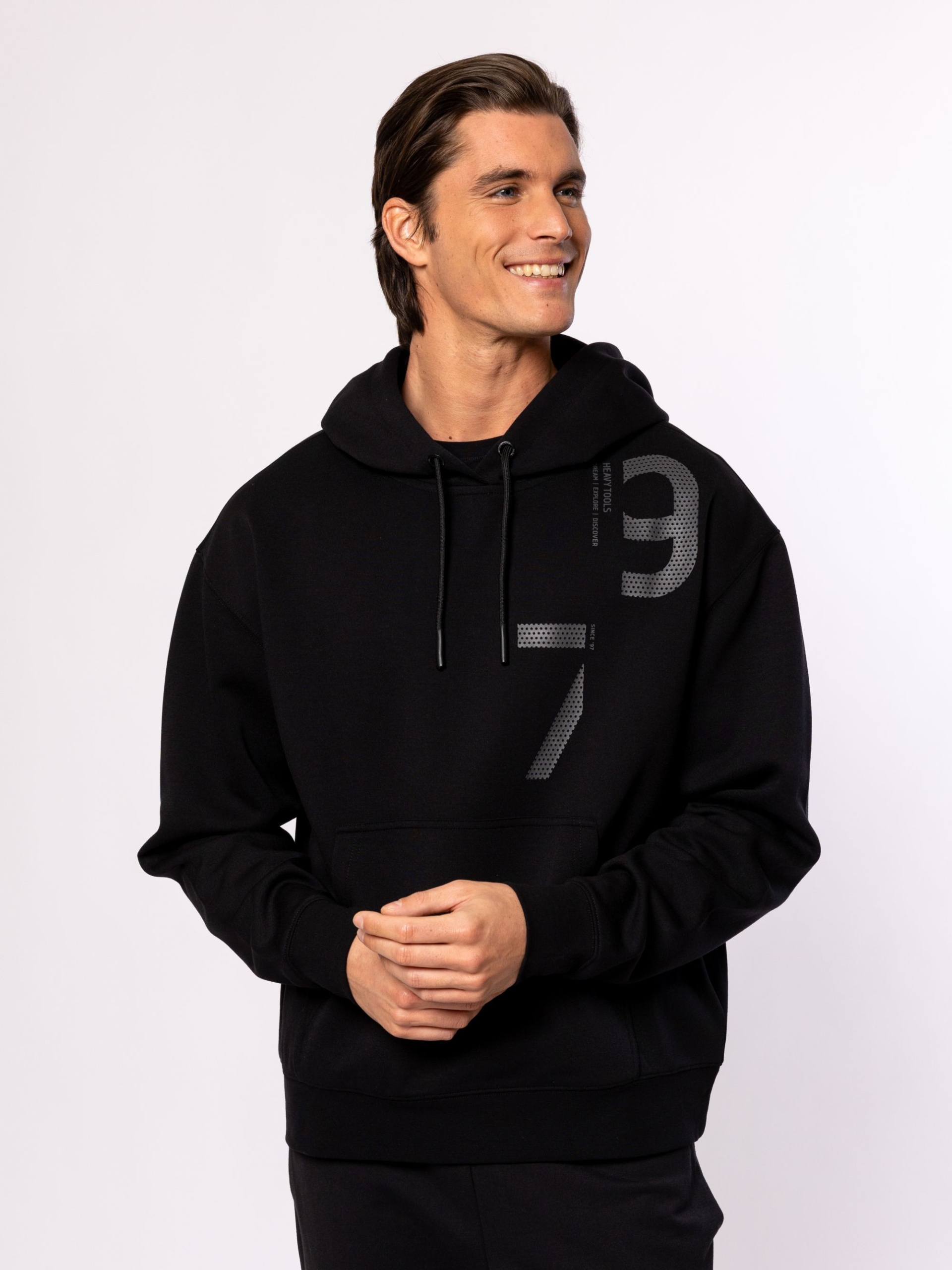 Mikina S Kapucí s kapucí Heavy Tools Selva, černá, Velikost M