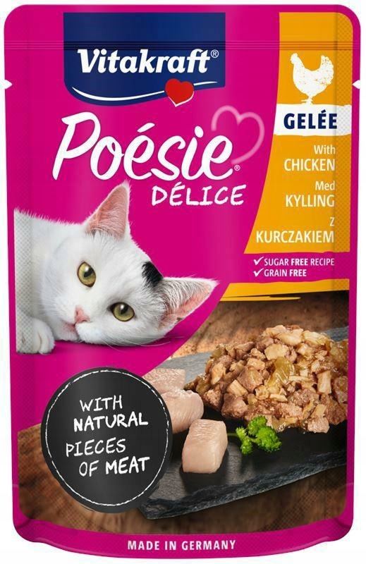 Levně 5X Vitakraft Poesie Delice Gelee kuře 85 g
