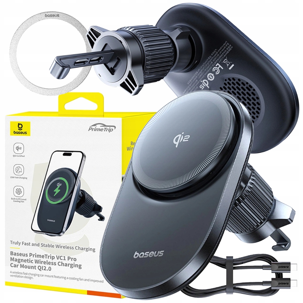 Uchwyt Na Telefon Do Samochodu Magnetyczny Ładowarka Indukcyjna Qi2 Baseus