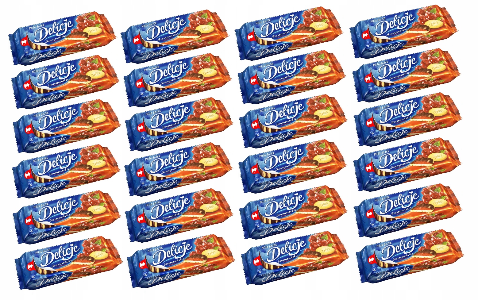 Delicje Szampańskie Ciastka o smaku Wiśniowym x 24