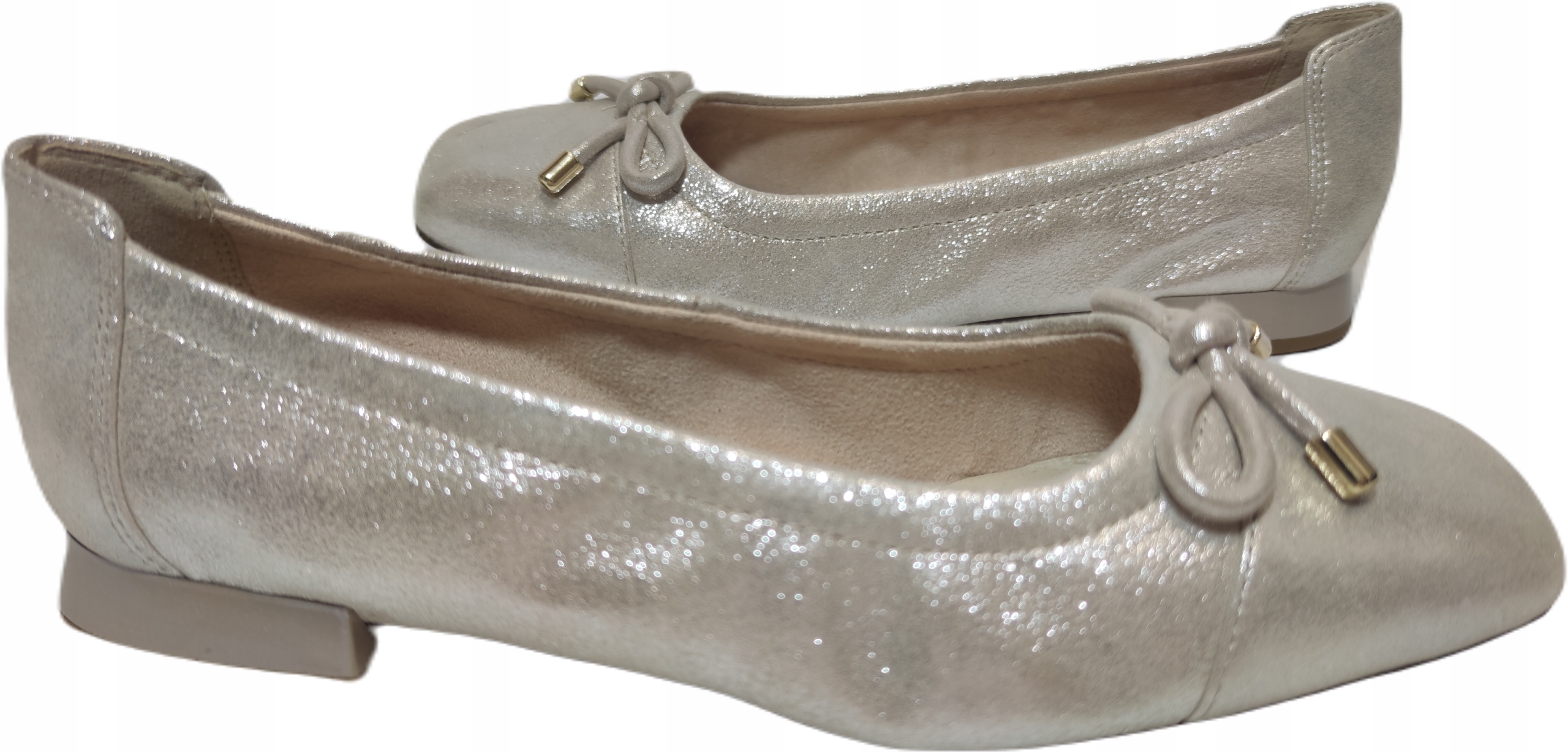 Elegantní baleríny Caprice 22104 taupe metalic 39