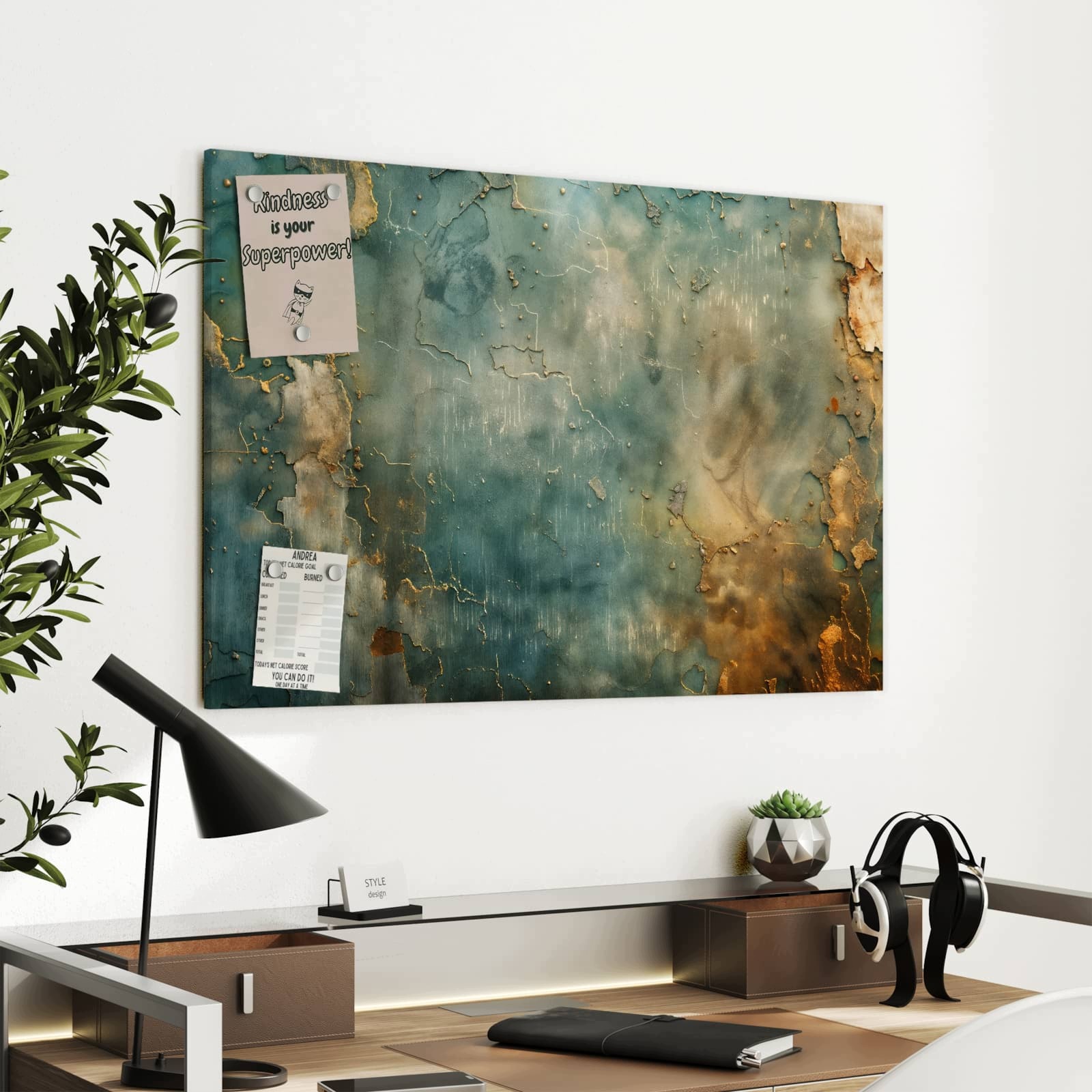 Magnetická tabule Zestárlé Stěna 90 × 60 cm