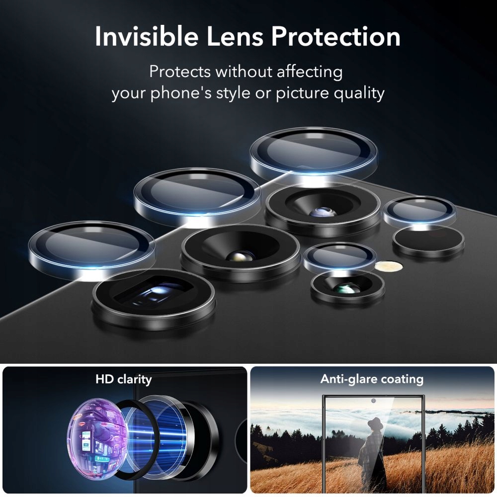 ZESTAW ESR - SZKŁO HARTOWANE DO ETUI + OSŁONA NA APARAT DO GALAXY S24 ULTRA Typ 2,5D