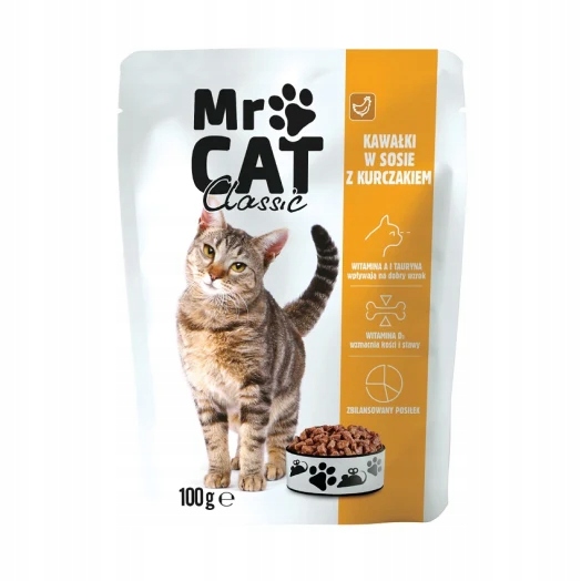 Mr Cat krmivo pro kočky kousky v omáčce s kuřecím masem kapsička 100 g Pl