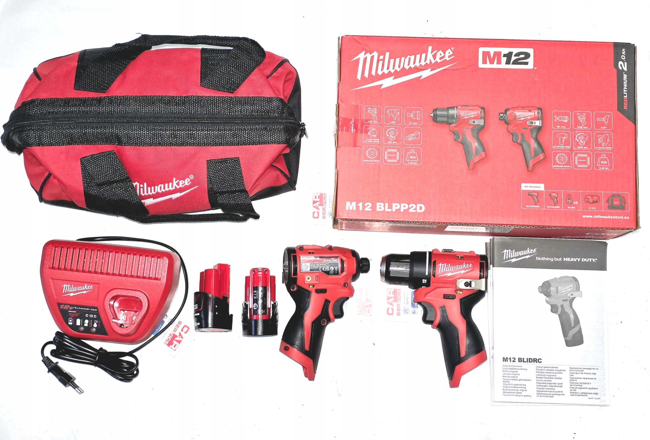 Milwaukee Zestaw Wiertarko-wkrętarka Zakrętarka Udarowa 12V 2x2,0Ah Torba