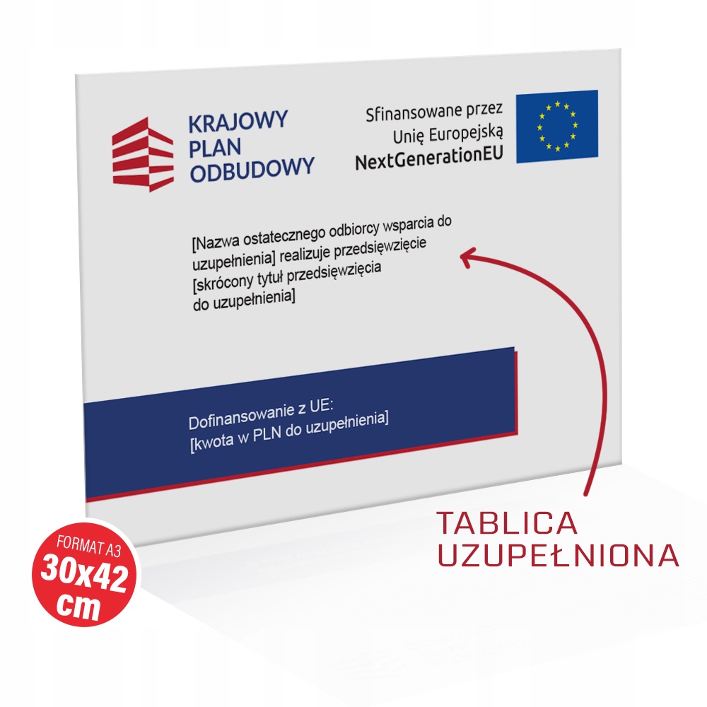 Tablica A3 KPO Krajowy Plan Odbudowy UZUPEŁNIONA