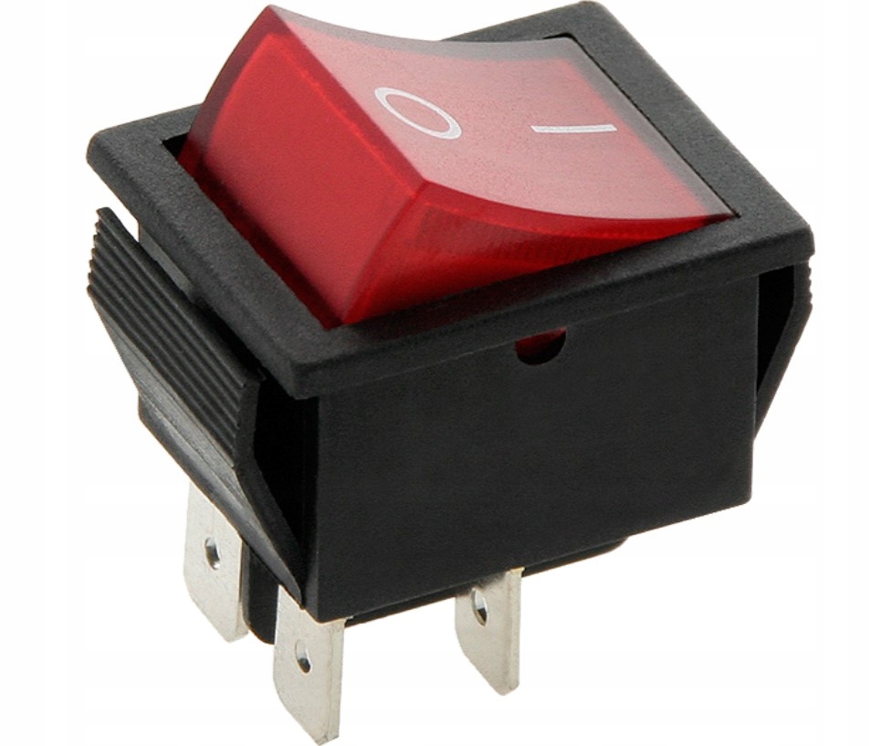 Przełącznik podświetlany kołyskowy włącznik 15A/230V MK621 czerwony