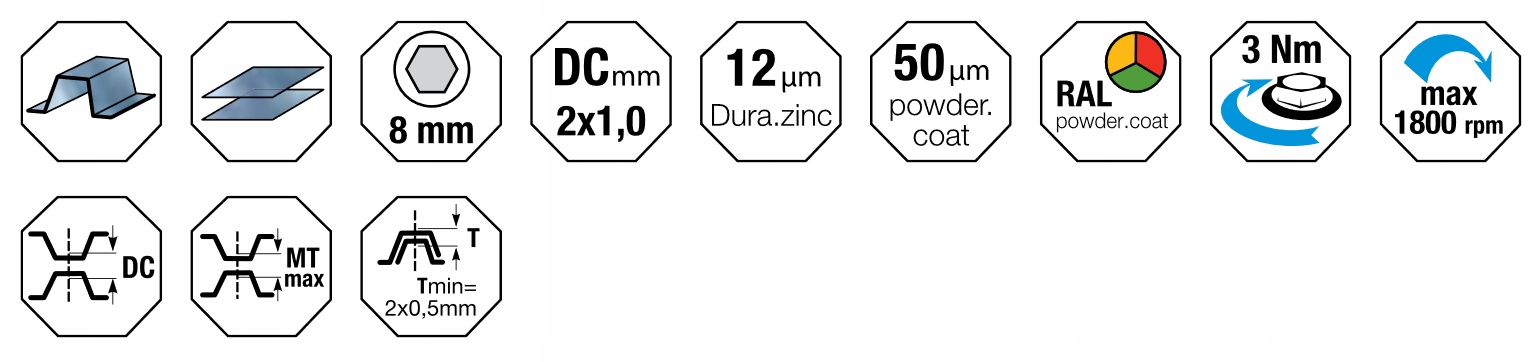 Etanco - WKRĘT FARMER do blachy 4,8x20mm Brąz Kod producenta 5906718936714