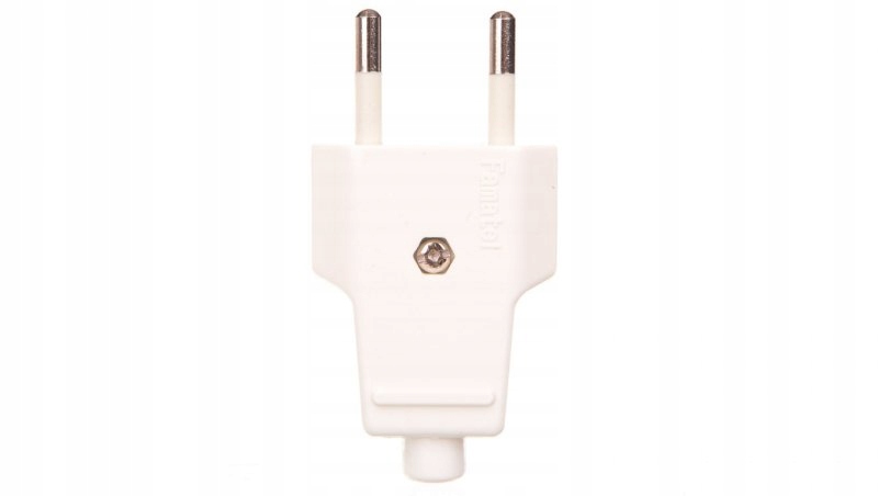 

Wtyczka płaska 10A b/u 250V biała WT-1001 (ZN-11