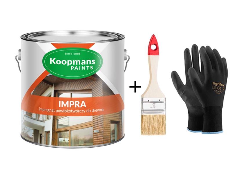 Koopmans Impra Impregnat 106 Orzech Brazylijs 2,5L Pędzel Rękawiczki