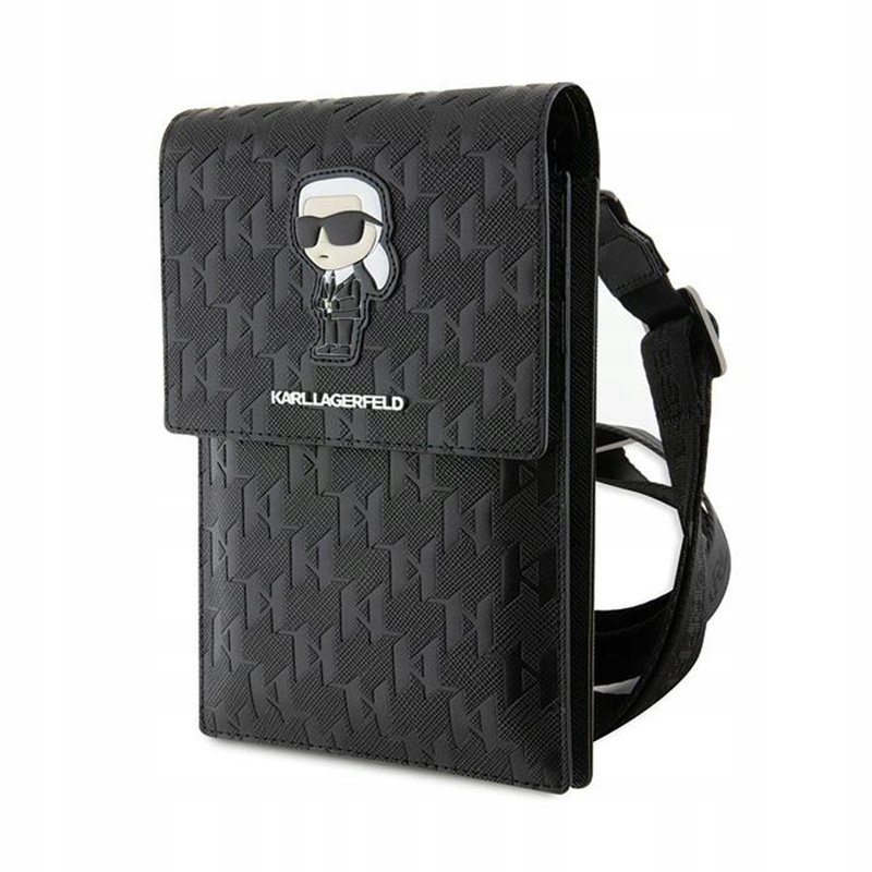 Karl Lagerfeld Saffiano Monogram Ikonik crossbody kabelka na telefon