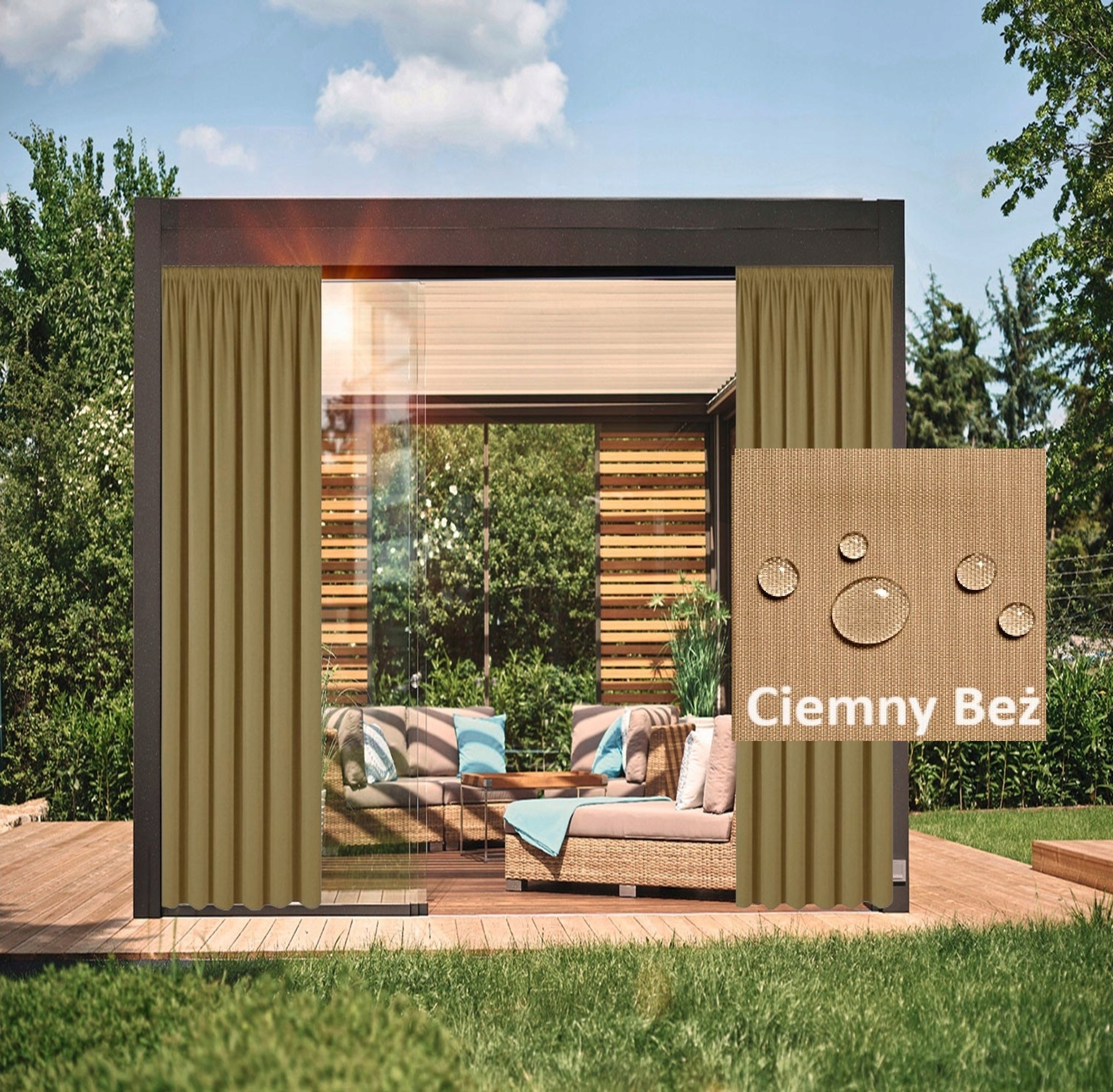 ZASŁONY OGRODOWE TAŚMA 155 X 200 ZASŁONA TARAS ALTANA Wysokość 2 m