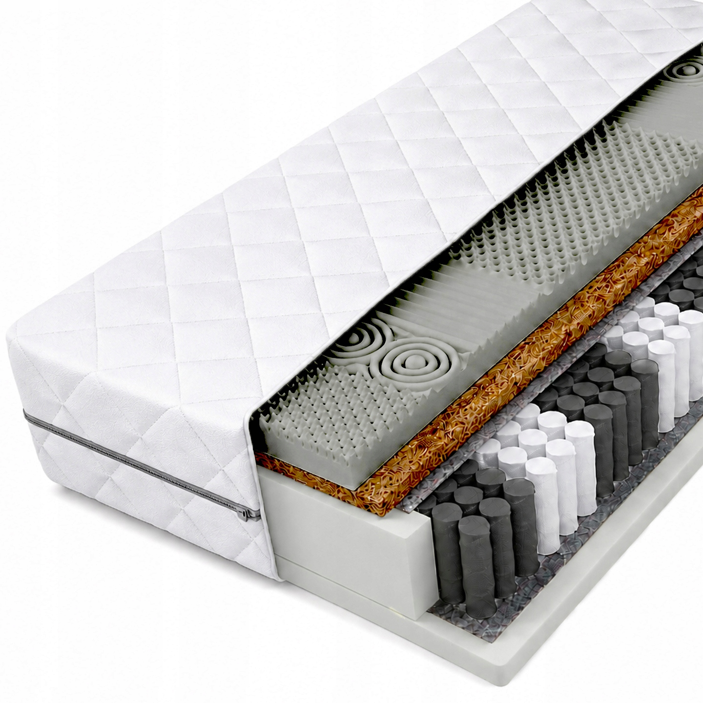 Materac pocket Profil 160x200 Masujący Kokos H3/H4 Ulga Na Kręgosłup 20cm