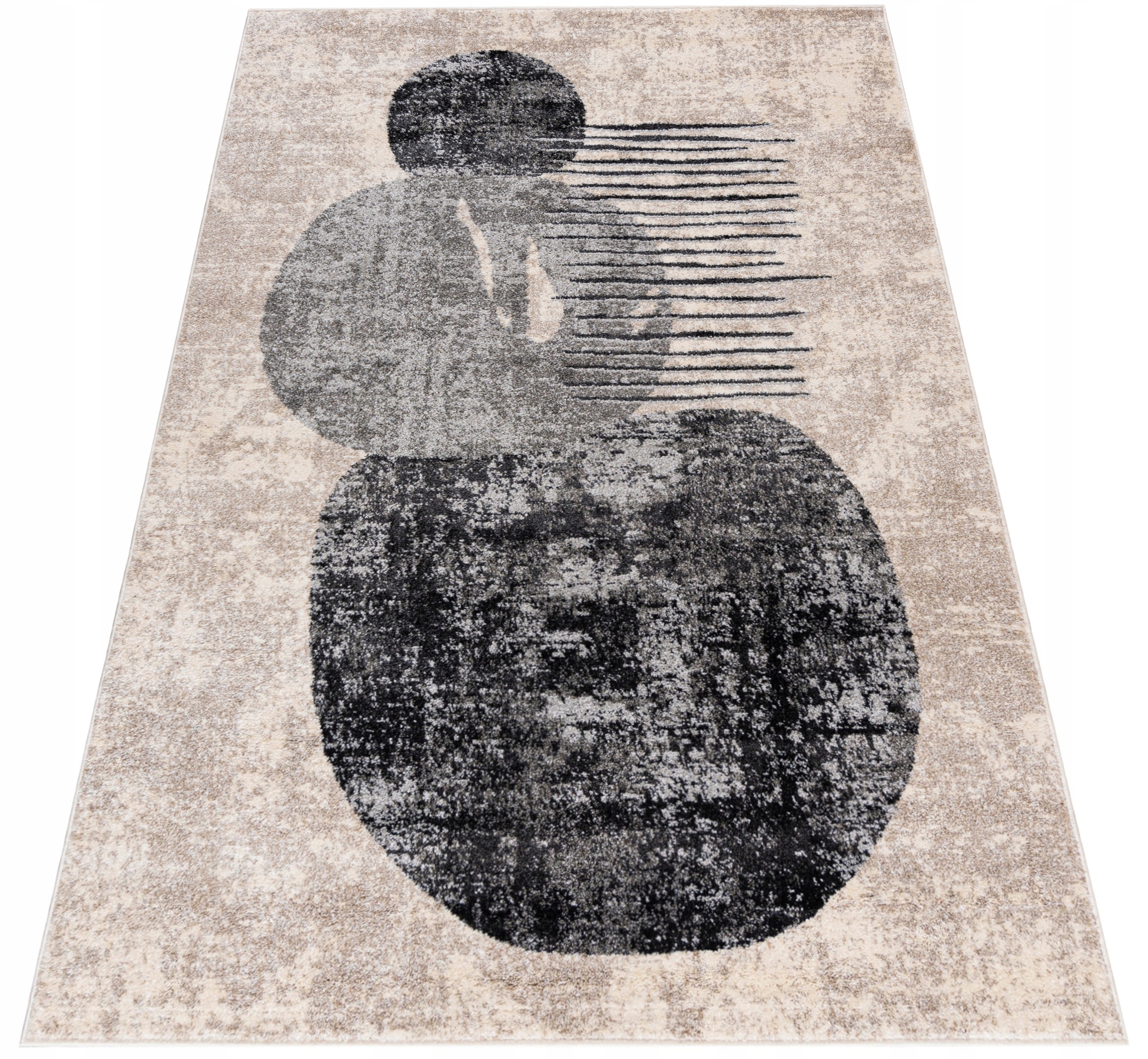 Dywan Lucy 200x300 z szarym w stylu art deco boho geometryczny szary beżowy