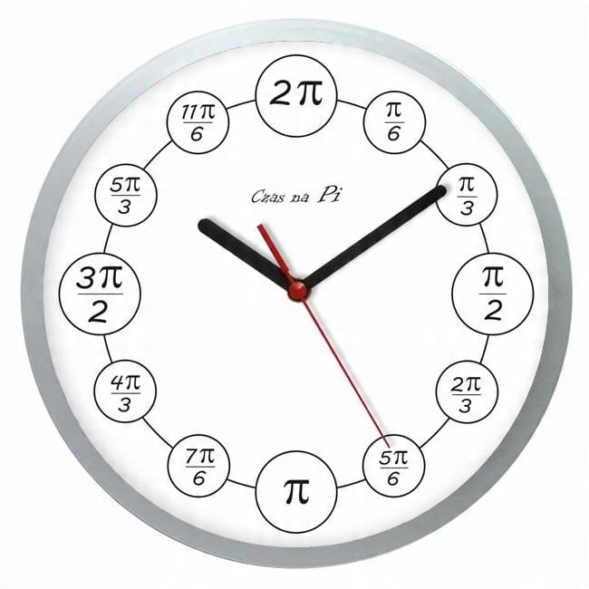 

Zegar matematyczny Pi srebrny/krokowy